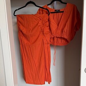 Lulu's Bold Orange Two-Piece Set